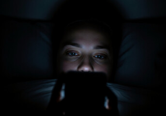 Woman in Bed at Night The Impact of Screen Time on Sleep - Exploring the Effects of Phone Use Before Bedtime