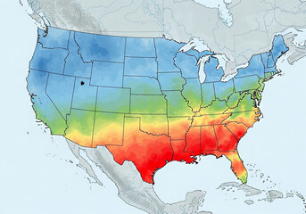 US Climate Zones Map Temperature and Growing Season Visualization