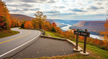 Scenic Autumn Vista Point for Travel Marketing