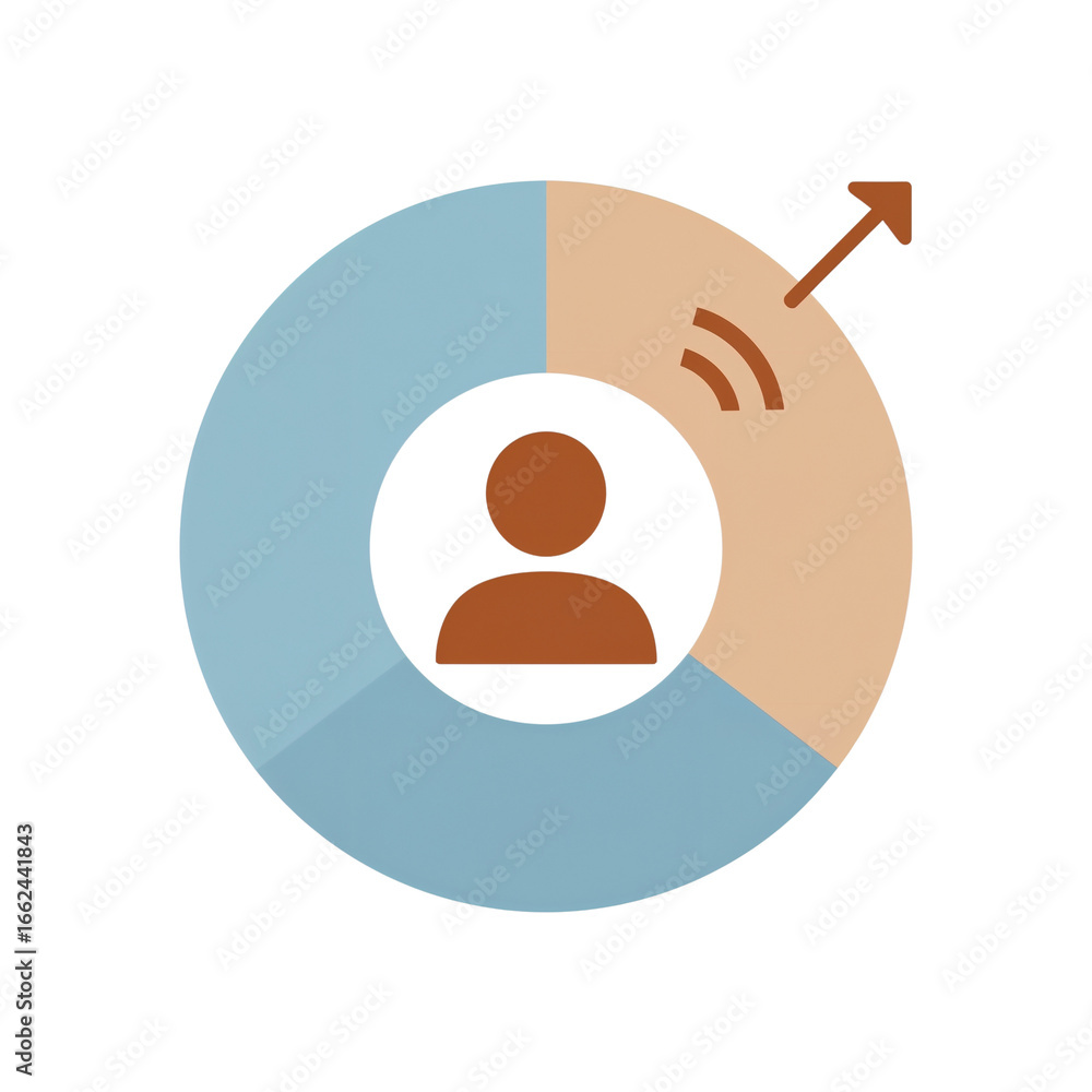 Aufkleber abstract representation showcasing user data analysis through a segmented circle chart with a