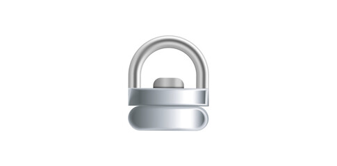 Realistic Silver Metal Clasp Vector Illustration.	