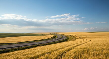 Fototapeta premium Scenic Wheat Field Landscape for Travel Promotions