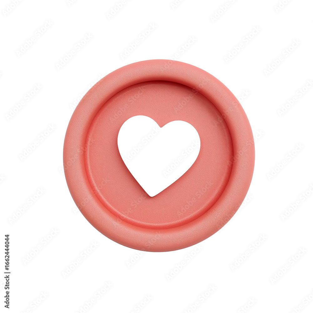 Aufkleber heart within a soft pink rounded form symbolizing affection on transparent space, a captivating
