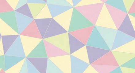 Obraz premium Pastel Geometric Polygon Background with Soft Colors, Triangle Mosaic Texture