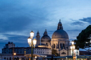 Blur Dome of Santa Maria Della Salute in Venice, Italy.