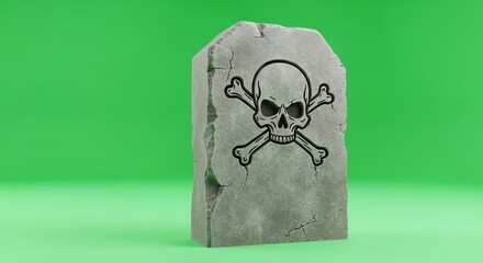 Skull and Crossbones Tombstone for Halloween Promotions