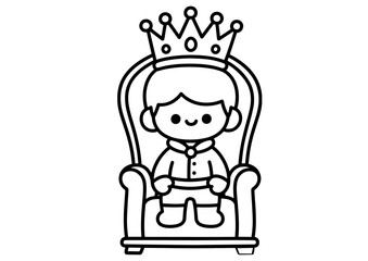 Black and White Prince Throne Outline