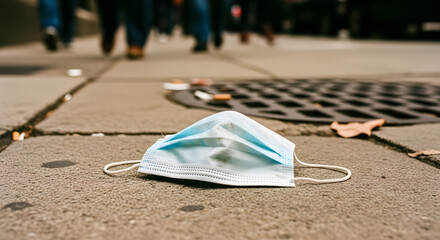 Discarded Mask: Urban Landscape Reflecting Pandemic's End