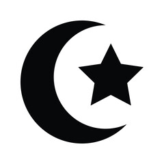 Crescent moon icon design template