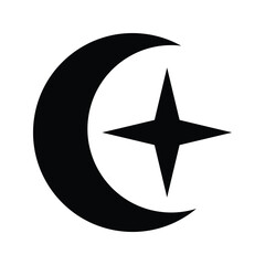Crescent moon icon design template
