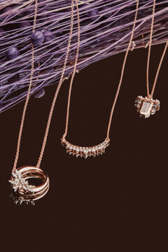 Handmade precious jewelry. Bijouterie and jewellery gold and diamonds for women