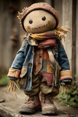 Rustic autumn scarecrow decoration