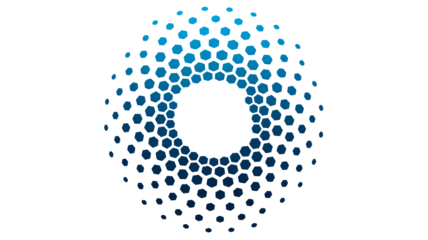 Abstract blue hexagon sphere graphic for modern technology and design