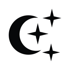 Crescent moon icon design template