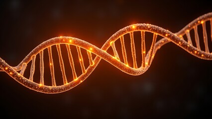 Glowing DNA helix with neural-patterned strand, symbolizing biological complexity.