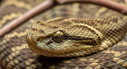 Detailed Close-Up of a Beautiful Rattlesnake Head