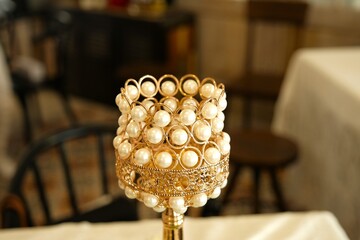 Beautiful candle holder as ornament for interior and decoration. Tempat lilin