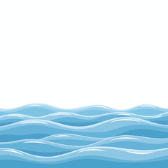 Sea Wave Vector Illustration for Poster and Template Design