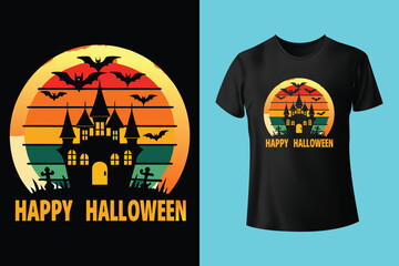 Halloween Illustration t shirt design template halloween time	