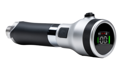 Digital otoscope with high-resolution display for ear examination, isolated on a Transparent background, PNG file.