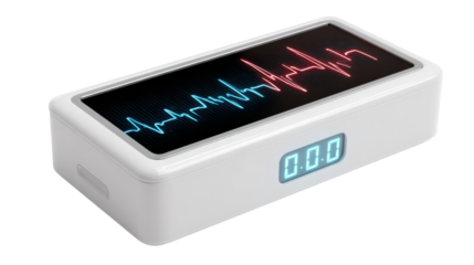 Digital pulse wave analyzer for vascular health, isolated on a Transparent background, PNG file.