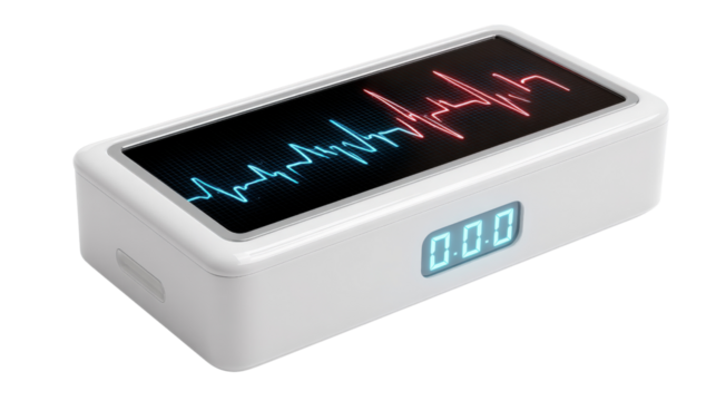 Digital pulse wave analyzer for vascular health, isolated on a Transparent background, PNG file.