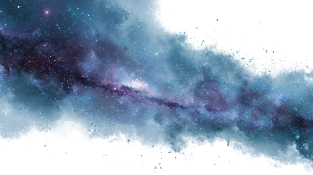 Digital Space Art: Digital space art featuring galaxies, nebulae, and futuristic planets, isolated on a Transparent background, PNG file.