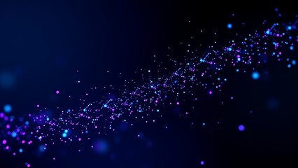 Abstract glowing particles in a dark space, representing futuristic data and technology concepts.