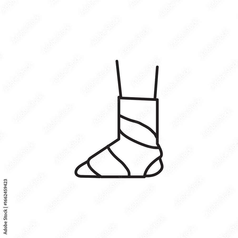 Poster foot splint icon flat vector set outline vector illustration for web and app..eps