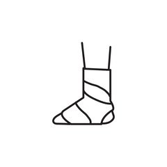 Obraz premium Foot splint icon Flat vector set outline vector illustration for web and app..eps