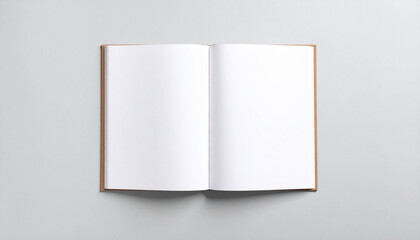 Open Notebook on a Plain Surface: A neatly presented open notebook, offering crisp blank pages and ample space for text or sketches, rests invitingly on a simple, evenly illuminated surface.