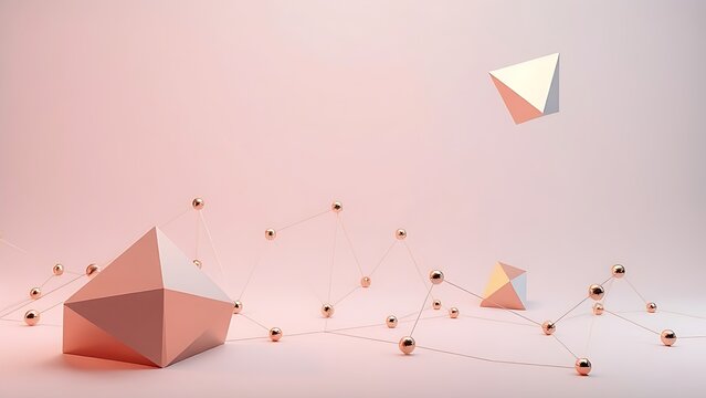 Abstract geometric shapes in metallic tones, symbolizing modern connectivity and communication.