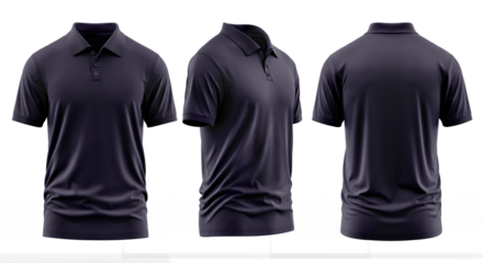 Black Collared Shirt Design Template