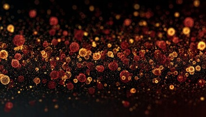 A vibrant abstract representation of colorful particles floating in a dark space, creating a mesmerizing visual effect that can be used for backgrounds or digital art