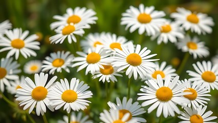 A delicate arrangement of fresh daisies bathed in sunlight, evoking purity and natural beauty.