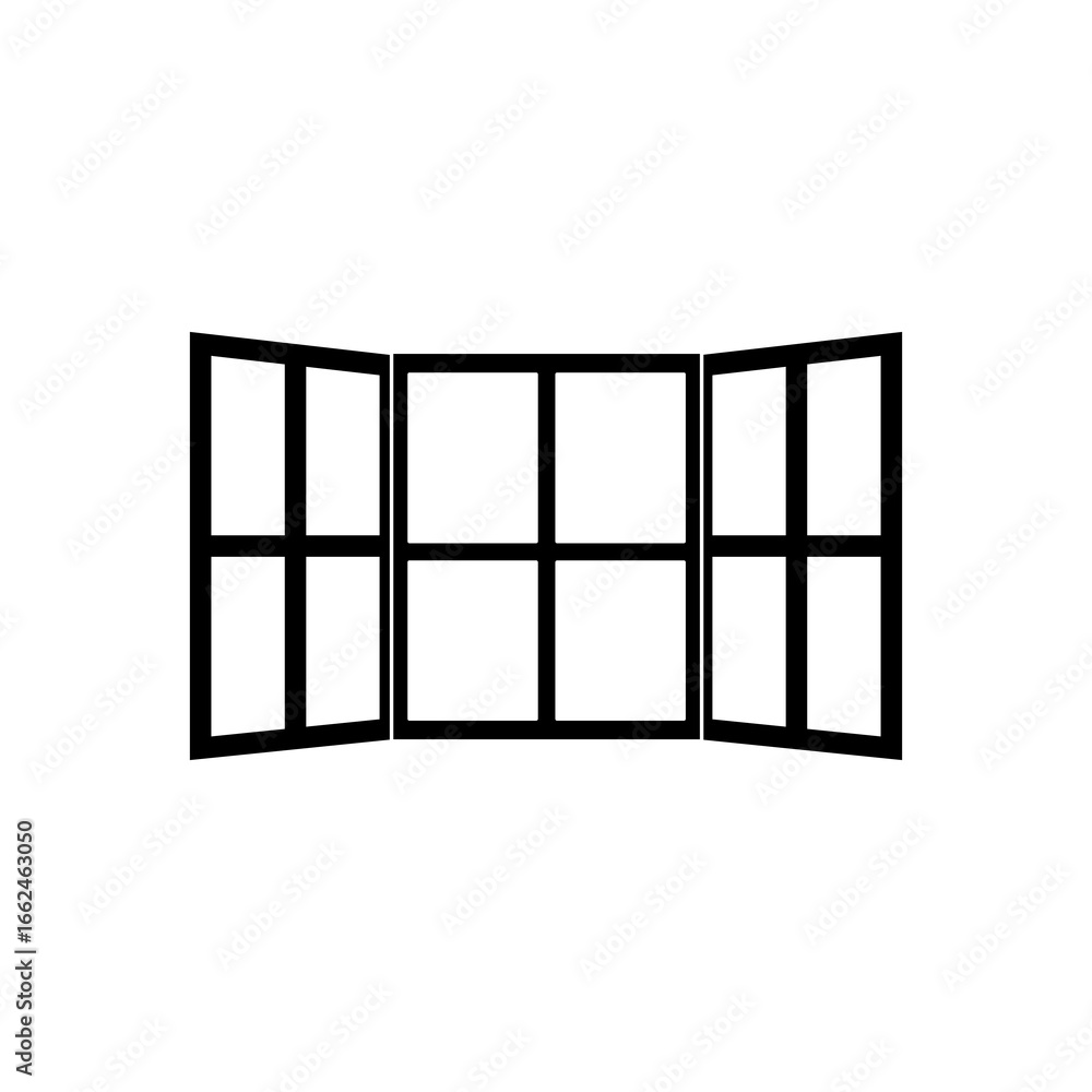 Poster open windows icon flat vector simple illustration for we and app..eps
