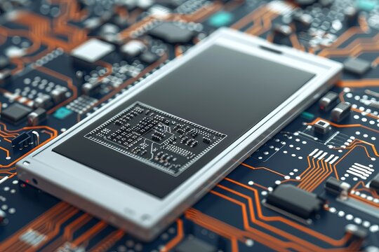 Smartphone on circuit board