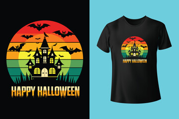 Halloween Illustration t shirt design template halloween time	