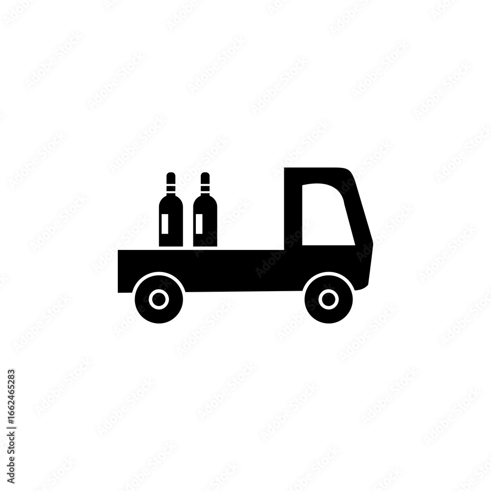 Poster wine delivery icon flat vector flat black simple illustration for web and app..eps