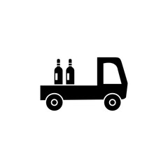 Wine delivery icon Flat vector flat black simple illustration for web and app..eps