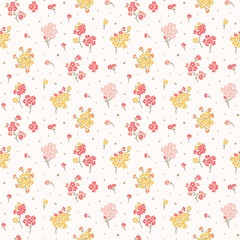 Fototapeta premium Flower pattern. Ditsy floral seamless pattern. Small little flower background. Repeat pattern. Ditsy print. Botanic surface design. Ditsy floral flower pattern for fashion, fabric, wrapping, decor