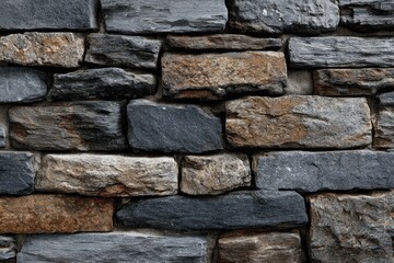 Rustic stone wall texture, varying shades of gray and brown