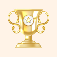 Brilliant Gold Champion Cup with Star Emblem Best for Competitions and Premium UI