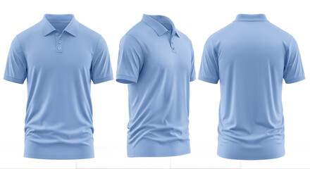 Light Blue Collared Shirt Design Template