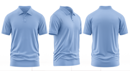 Light Blue Collared Shirt Design Template