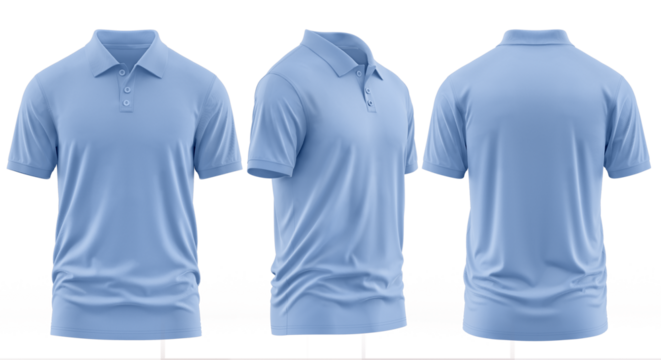 Light Blue Collared Shirt Design Template
