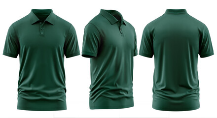 Emerald Green Mens Short Sleeve Polo Shirt Mockup.