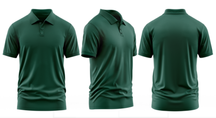 Emerald Green Mens Short Sleeve Polo Shirt Mockup.