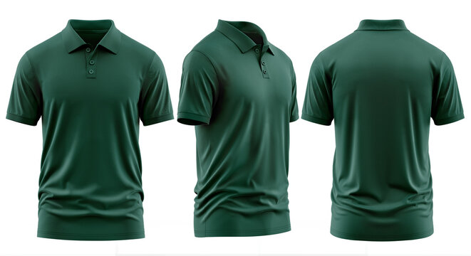Emerald Green Mens Short Sleeve Polo Shirt Mockup.