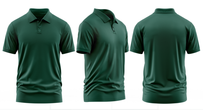 Emerald Green Mens Short Sleeve Polo Shirt Mockup.